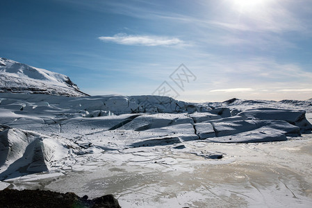 冰岛Vatnajokull公园的Svinafellsjokul图片