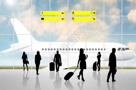 国际机场航站楼旅游商务旅行概念图片