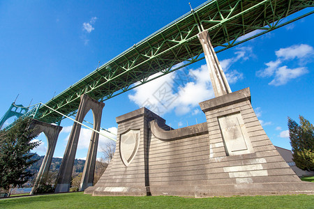 俄勒冈州波特兰市的圣约翰桥背景图片