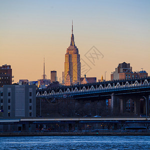 纽约天际线和曼哈顿大桥图片