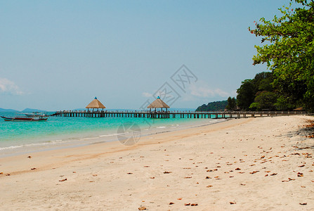 柬埔寨海滩的码图片