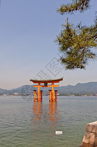 日本宫岛严神社世界著名的浮动牌坊门联合国教科文图片
