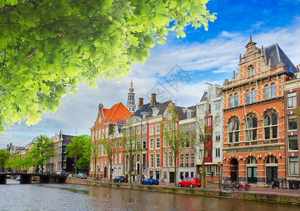 阿姆斯特丹古城的运河图片