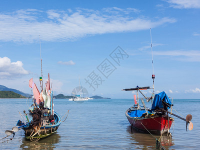 在苏梅岛泰国的传统泰国小船图片