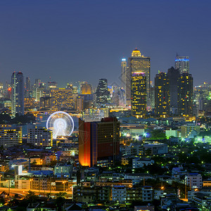 曼谷一个住宅区和商业区的景观象图片