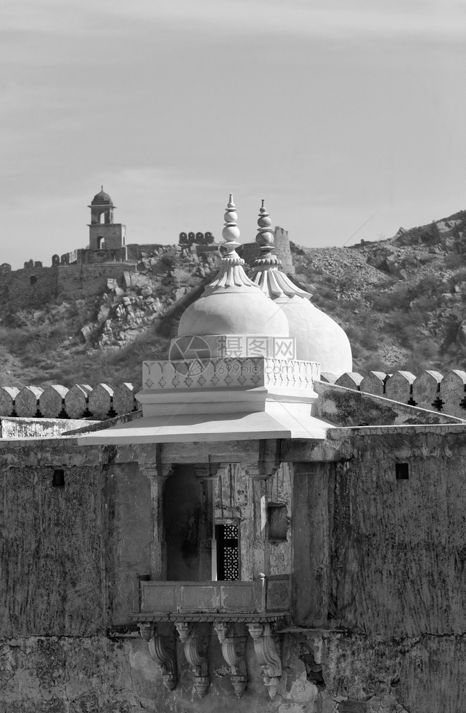 印度拉贾斯坦邦斋浦尔在斋浦尔市外11公里处的安珀宫背景图片