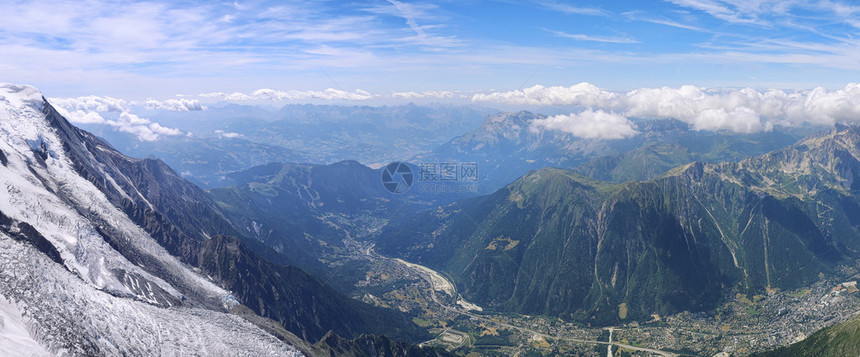 全景法国山脉勃朗山图片