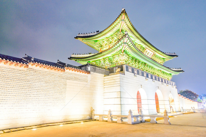 韩国首尔市景福宫的美丽建筑图片
