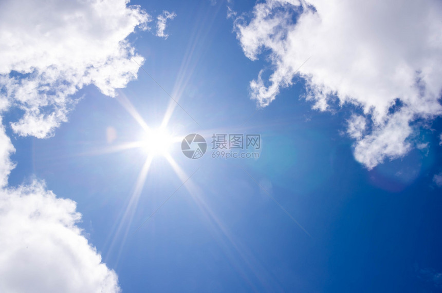 夏天的白天阳光明媚蓝天白云图片