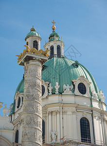 位于卡尔广场的圣查尔斯教堂圆顶位于维也纳卡尔广场的圣查图片