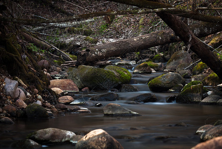 一条有石头和淡水的小河背景图片