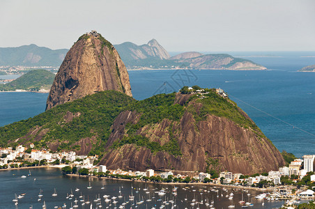 炸糖糕风景如画的里约热内卢天际线与甜面包山背景