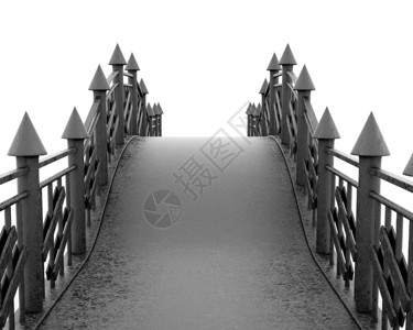 白色背景上的铁人行天桥全脸3d渲染图片