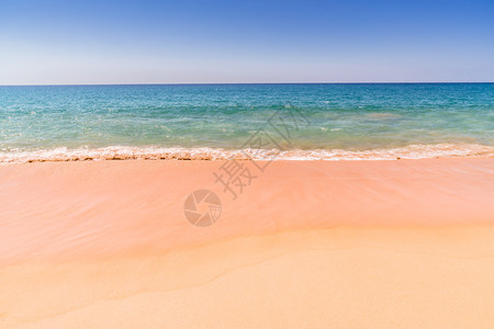 美丽的热带景观沙滩海和沙度假图片