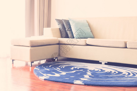 室内客厅沙发装饰上美丽的奢华豪枕头图片