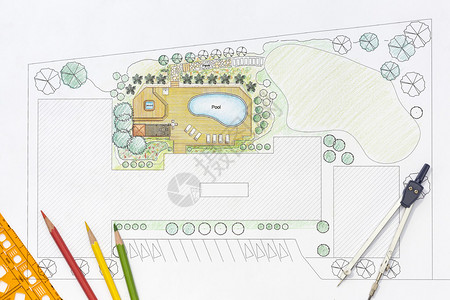 景观建筑设计师设计后院计划配有豪图片