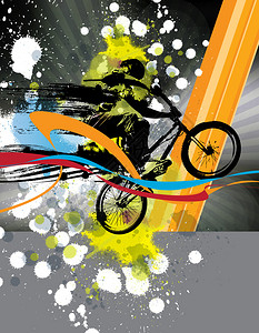 BMX运动插画背景图片