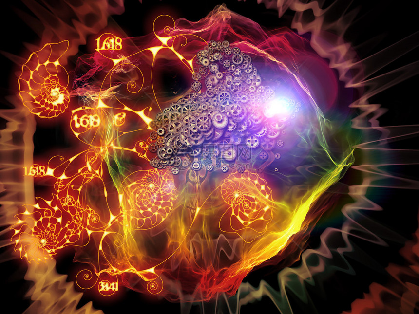 当数字梦想系列关于数学设计魔法哲学和自然科学主题的分形自然形式和概念粒图片
