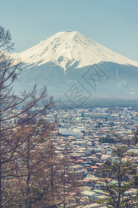 从日本红塔看富士山图片