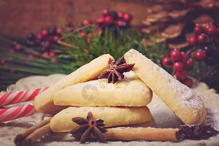 圣诞节日传统短面包饼干图片