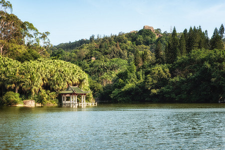 Xiamen植物园万希湖的展品馆图片
