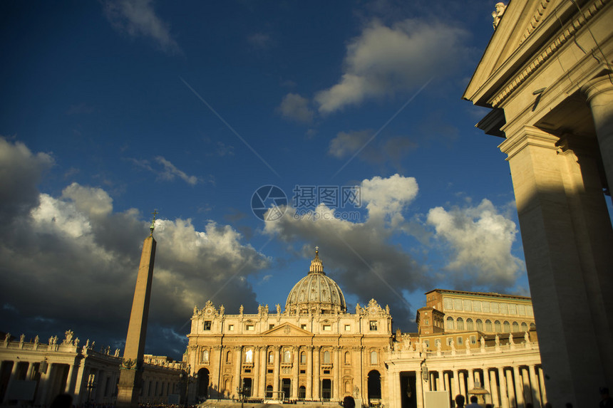 梵蒂冈的圣彼得巴西利卡之景考虑图片
