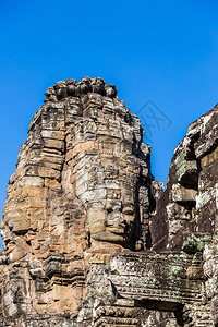 巴戎寺古石面吴哥柬埔寨图片