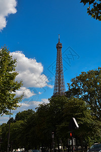 法国巴黎的埃菲尔铁塔背景图片