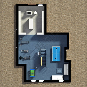 3D例举一幢家具齐全的住宅图片