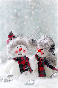 两个滑稽的雪人圣诞节图片