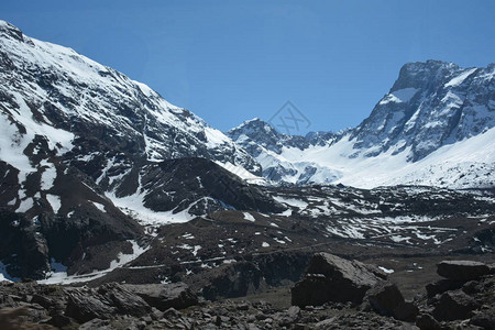 智利圣地亚哥山地雪图片