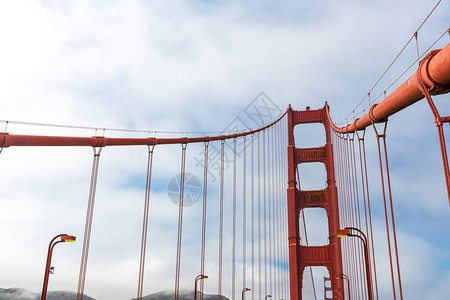 红金门大桥的一部分美国旧金山图片
