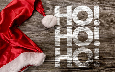 圣诞节背景圣塔帽标志ho图片