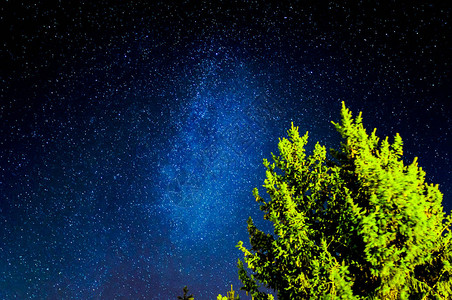 蓝色夜空与星的美丽风景星迹图片