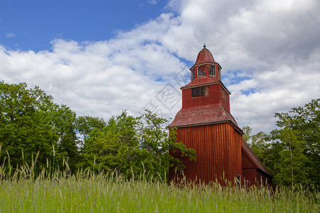 Skansen的旧教堂图片