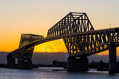 东京门桥晚景背景图片