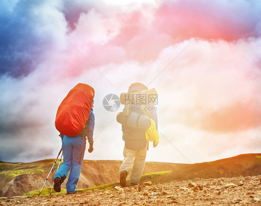 冰岛公园Landmannalaugar陆地公园的特雷图片