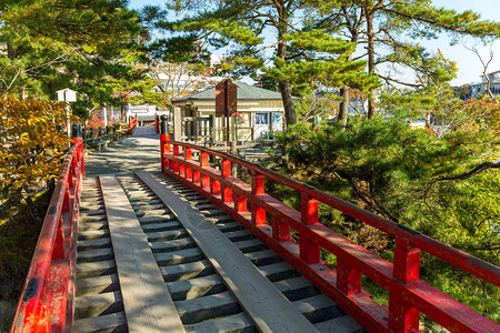 松岛上的日本红桥图片