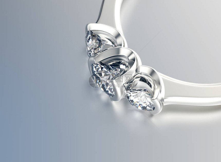 3D钻石金环图珠宝背景图片