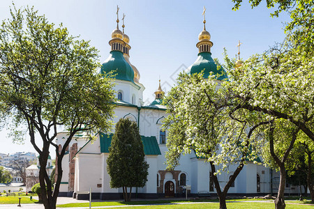 前往乌克兰春天在基辅市的基辅市建造圣索菲亚圣索菲亚大教堂圣索菲亚大教图片