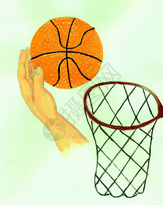 篮球的垃圾素描手绘插图图片