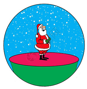卡通插图显示圣诞老人快图片
