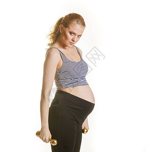 孕妇参加体育运动孕妇用哑铃锻炼孕妇用图片