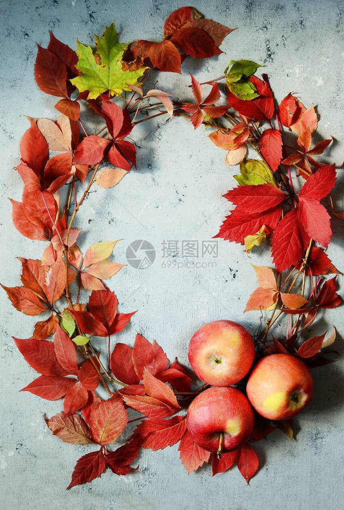 秋天的叶子排列秋天的背景以秋季图片