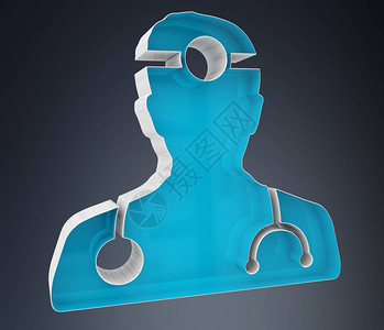 数字医学图标在灰色背景的3D图片