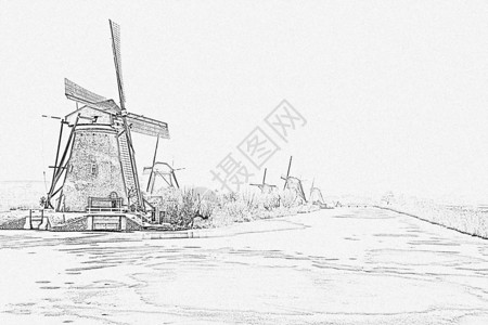 从荷兰农村地区Traditonal风车中提取的铅图片