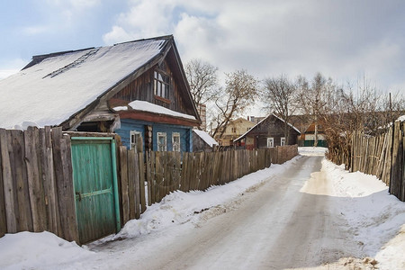 冬日的乡村小巷图片
