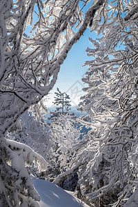 在乌拉尔山下大雪之后白云对着图片