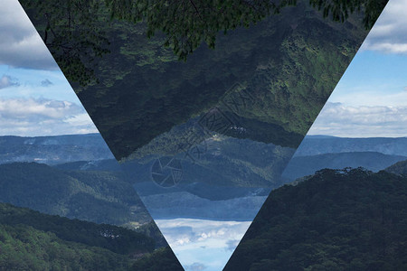 森林绿山景观三角形的最小化综合景象效图片