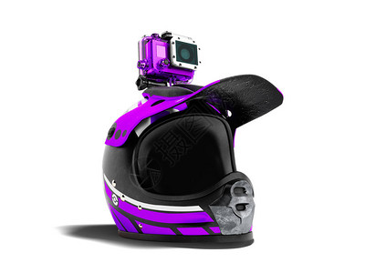 现代紫色摩托车头盔图片